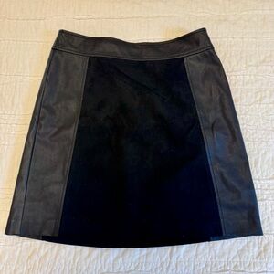 LOFT Black Mini Skirt with Leather Panels Size 6